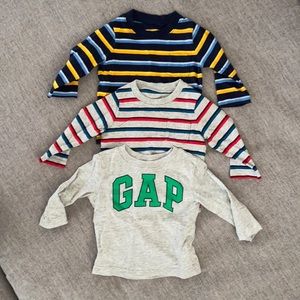 3 pack Baby Gap long sleeve baby boy shirts. All sized 3-6 months. Like new.